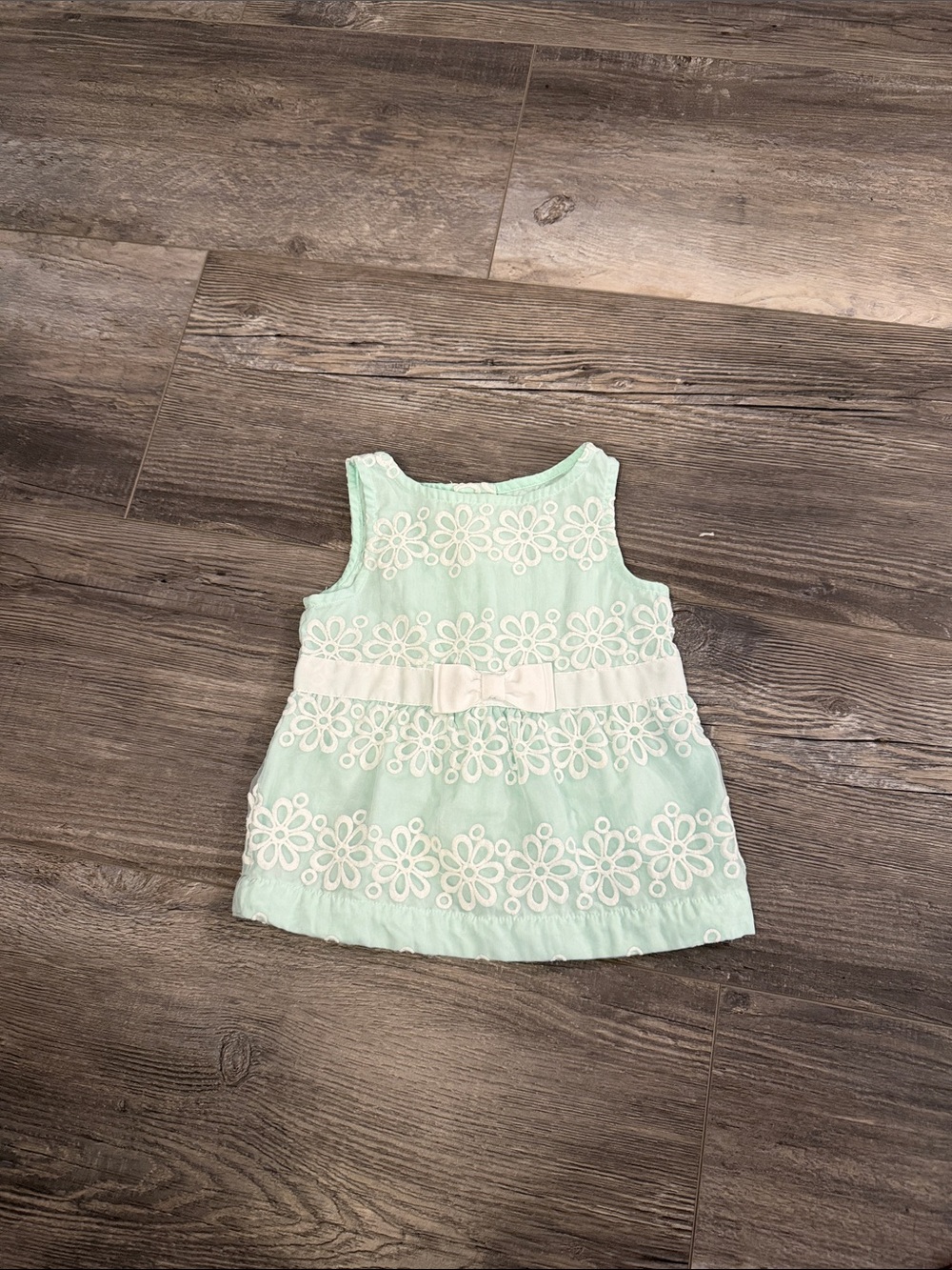 Janie and Jack Mint Green Dress with White Eyelet Circles
